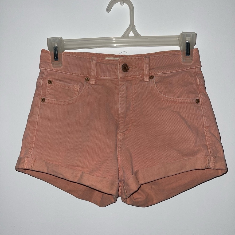Garage dusty pink denim shorts